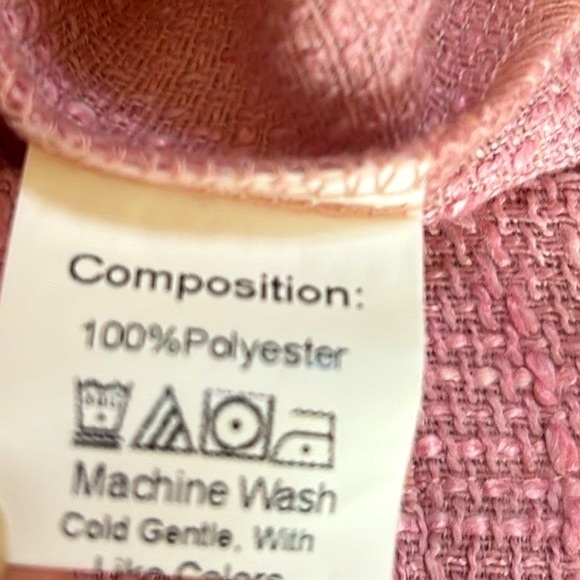 Light pink textured woven fabric double breasted short jacket & silver buttons - Picture 5 of 6